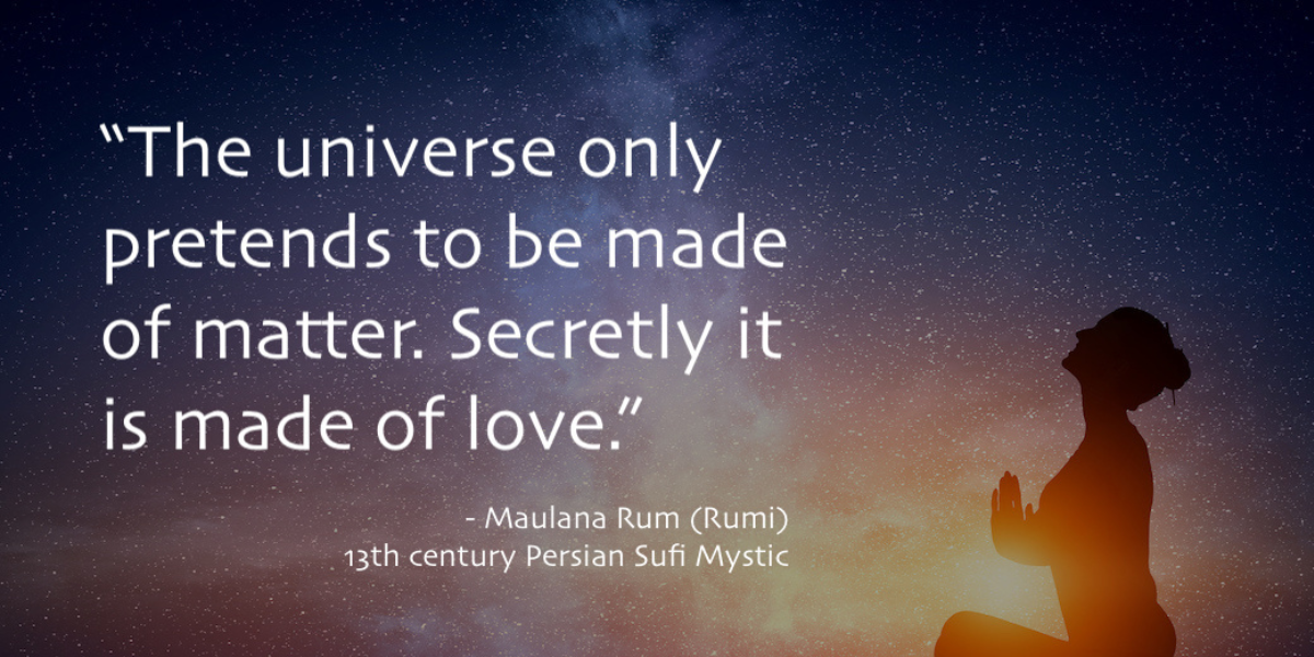 An abstract image of light expanding from a central point